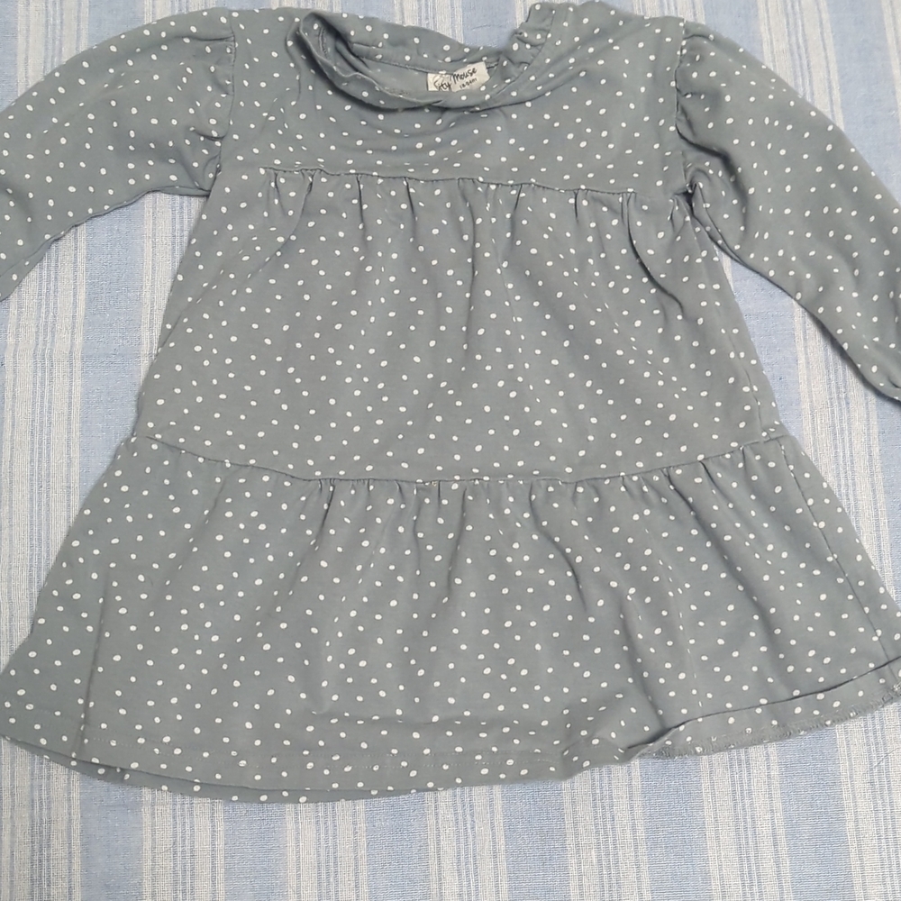 Charming Gray Polka Dot Kids Dress